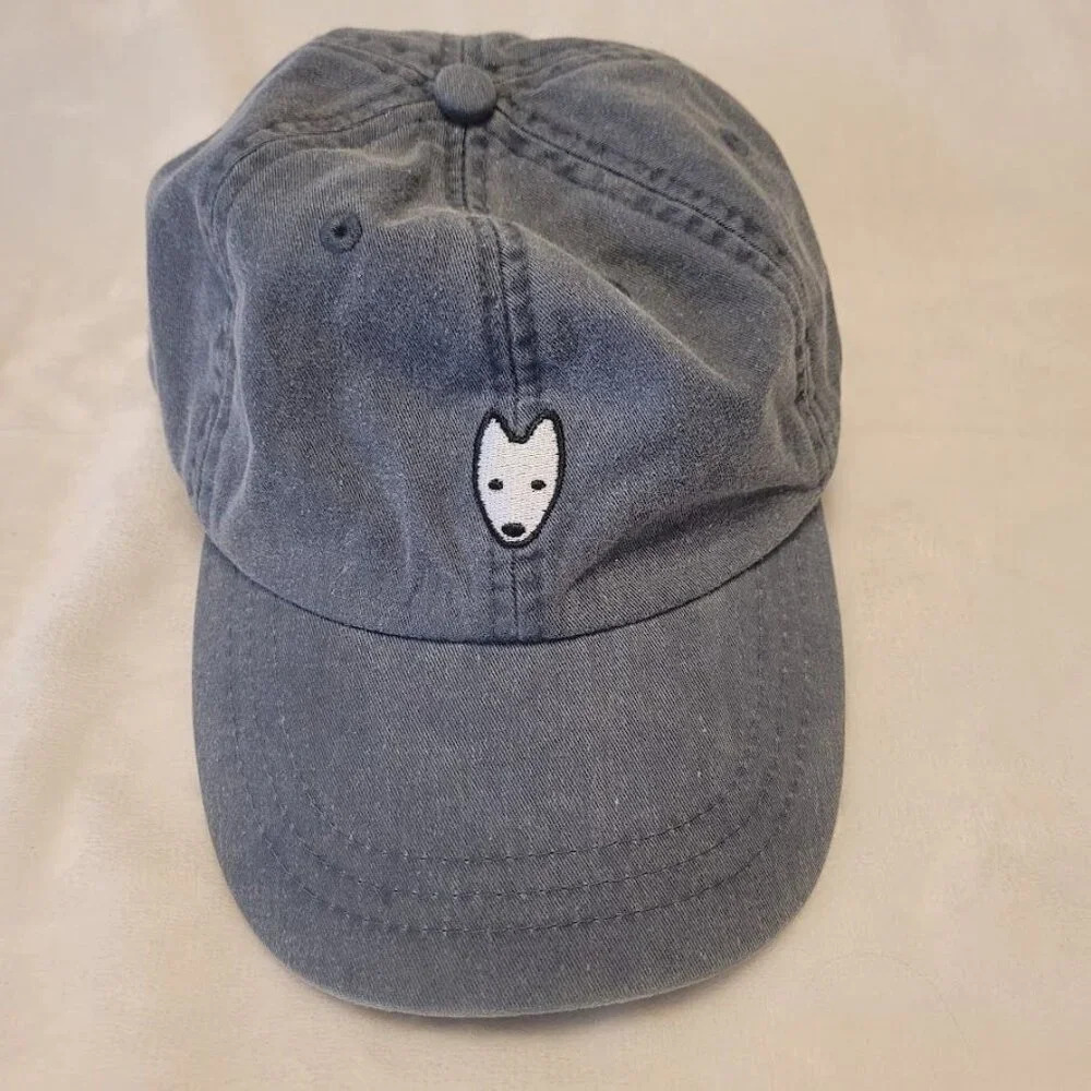Adams Blue Denim Embroidered Dog Logo Adjustable Baseball Cap  Strap Back Hat - Picture 3 of 12
